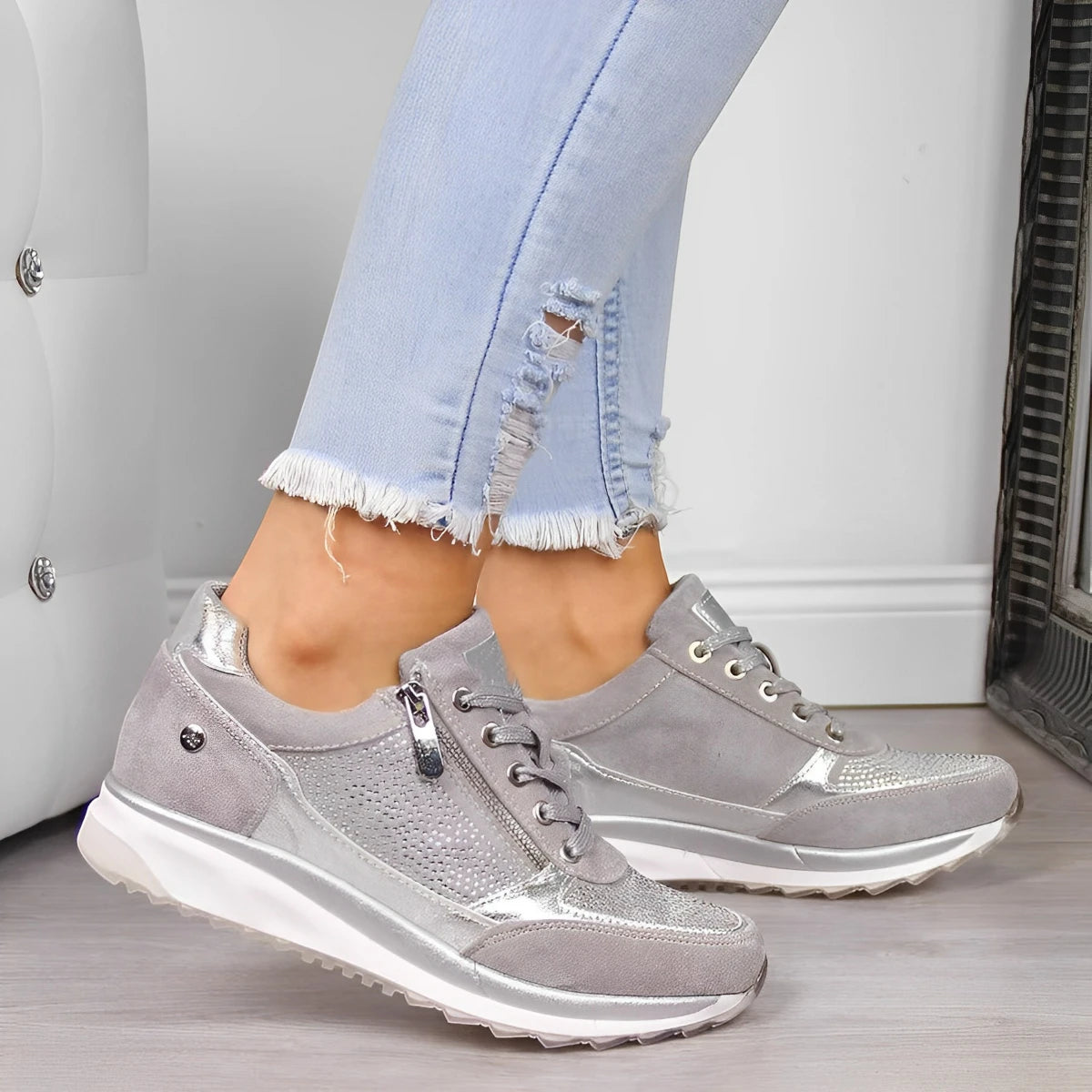 Zapatillas de Mujer Casual Deportivas con Cremallera