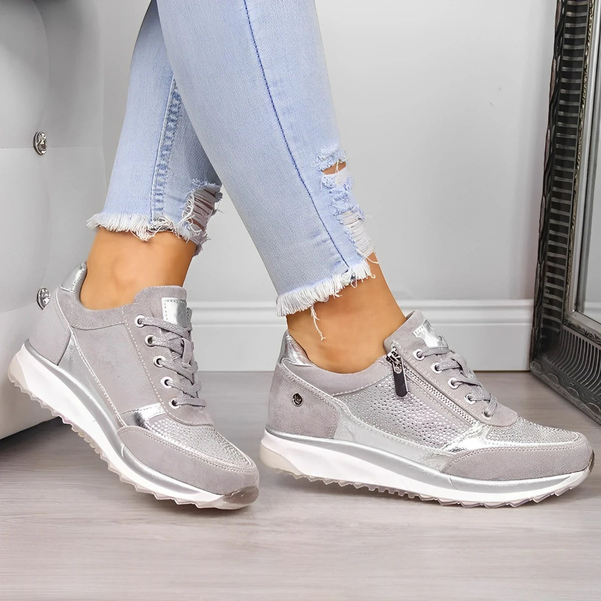 Zapatillas de Mujer Casual Deportivas con Cremallera