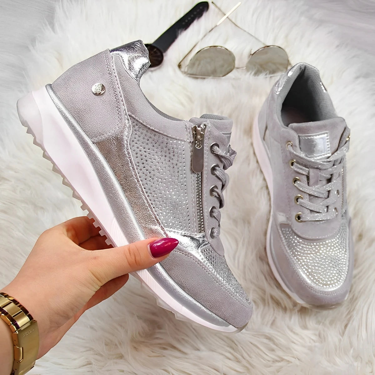Zapatillas de Mujer Casual Deportivas con Cremallera