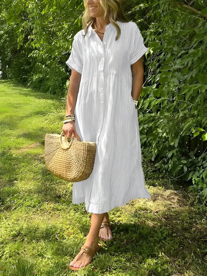 Vestido de verano midi casual con manga corta