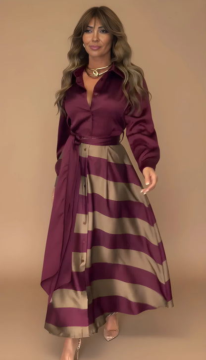 Vestido de invitada de boda largo elegante casual con cintura ajustable