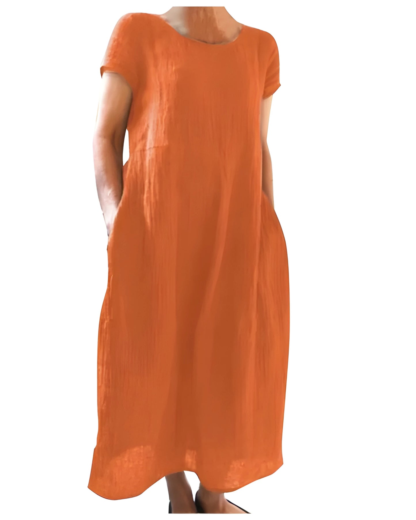Vestido de verano largo elegante casual con manga corta