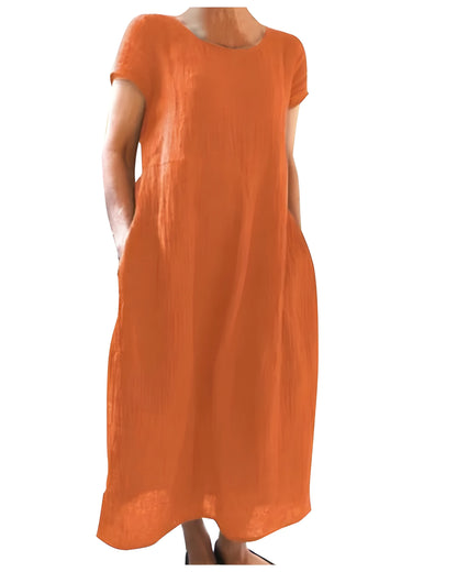 Vestido de verano largo elegante casual con manga corta