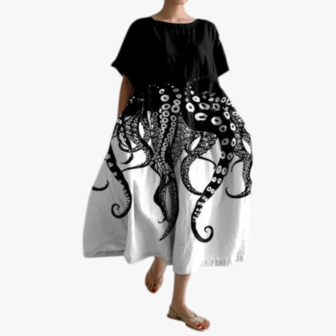 Vestido de Verano Midi Boho Estampado con Plisado