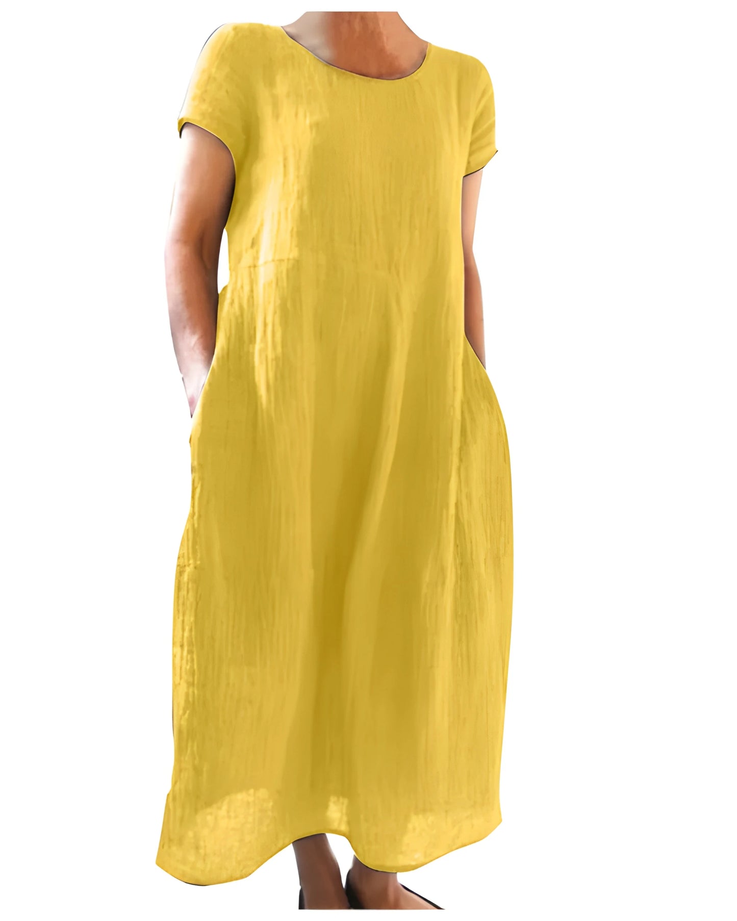 Vestido de verano largo elegante casual con manga corta