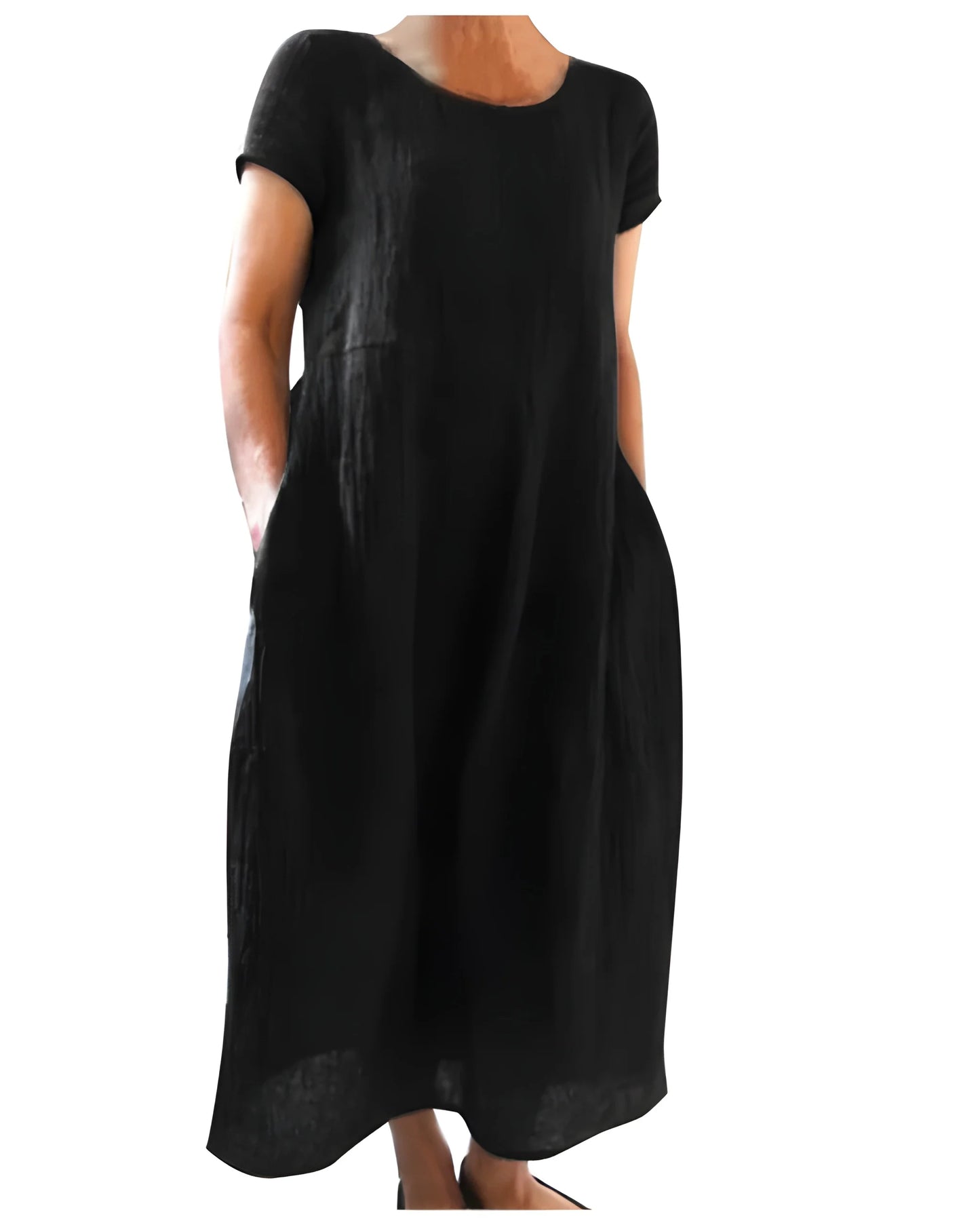Vestido de verano largo elegante casual con manga corta
