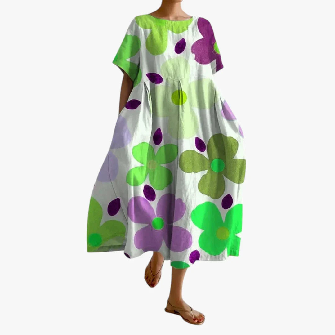 Vestido de Verano Midi Boho Estampado con Plisado
