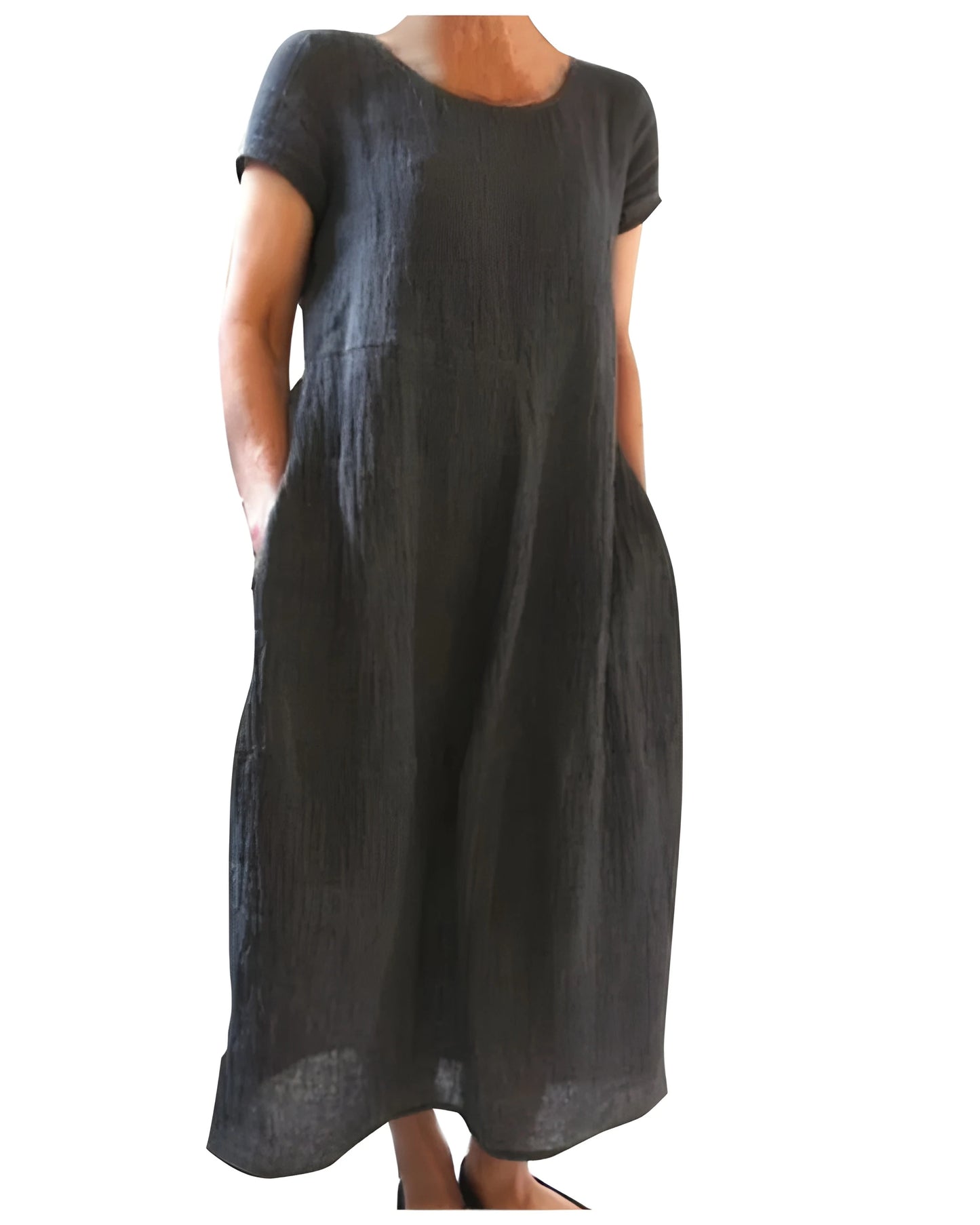 Vestido de verano largo elegante casual con manga corta