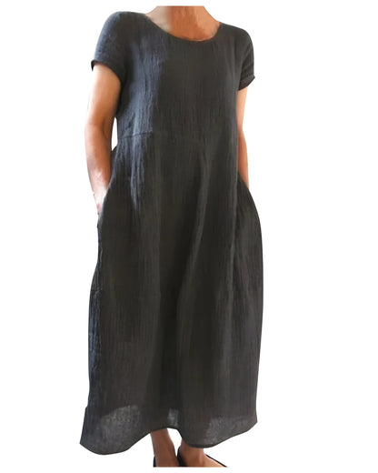 Vestido de verano largo elegante casual con manga corta