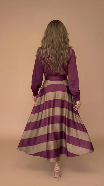 Vestido de invitada de boda largo elegante casual con cintura ajustable