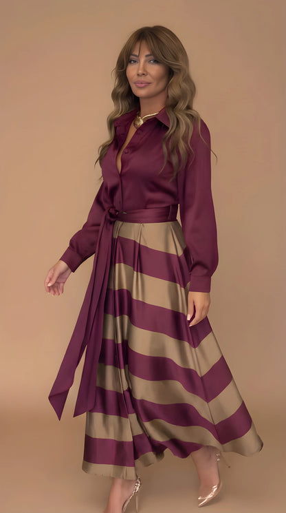 Vestido de invitada de boda largo elegante casual con cintura ajustable