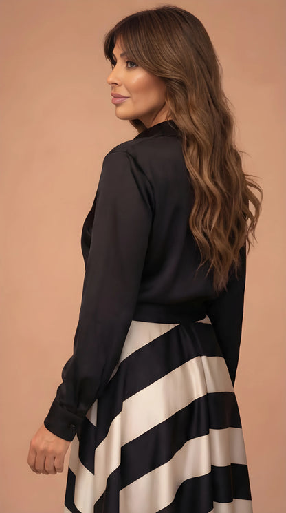 Vestido de invitada de boda largo elegante casual con cintura ajustable