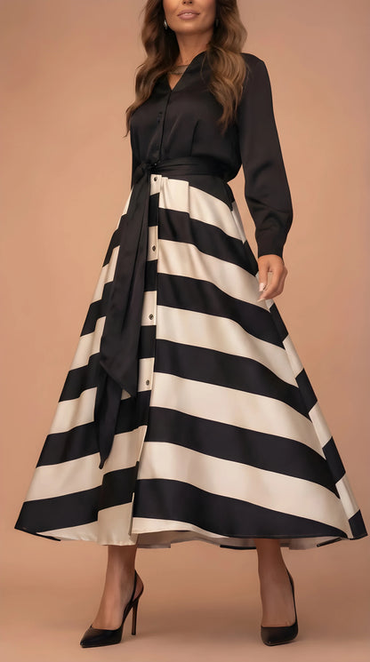Vestido de invitada de boda largo elegante casual con cintura ajustable