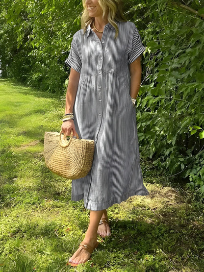 Vestido de verano midi casual con manga corta