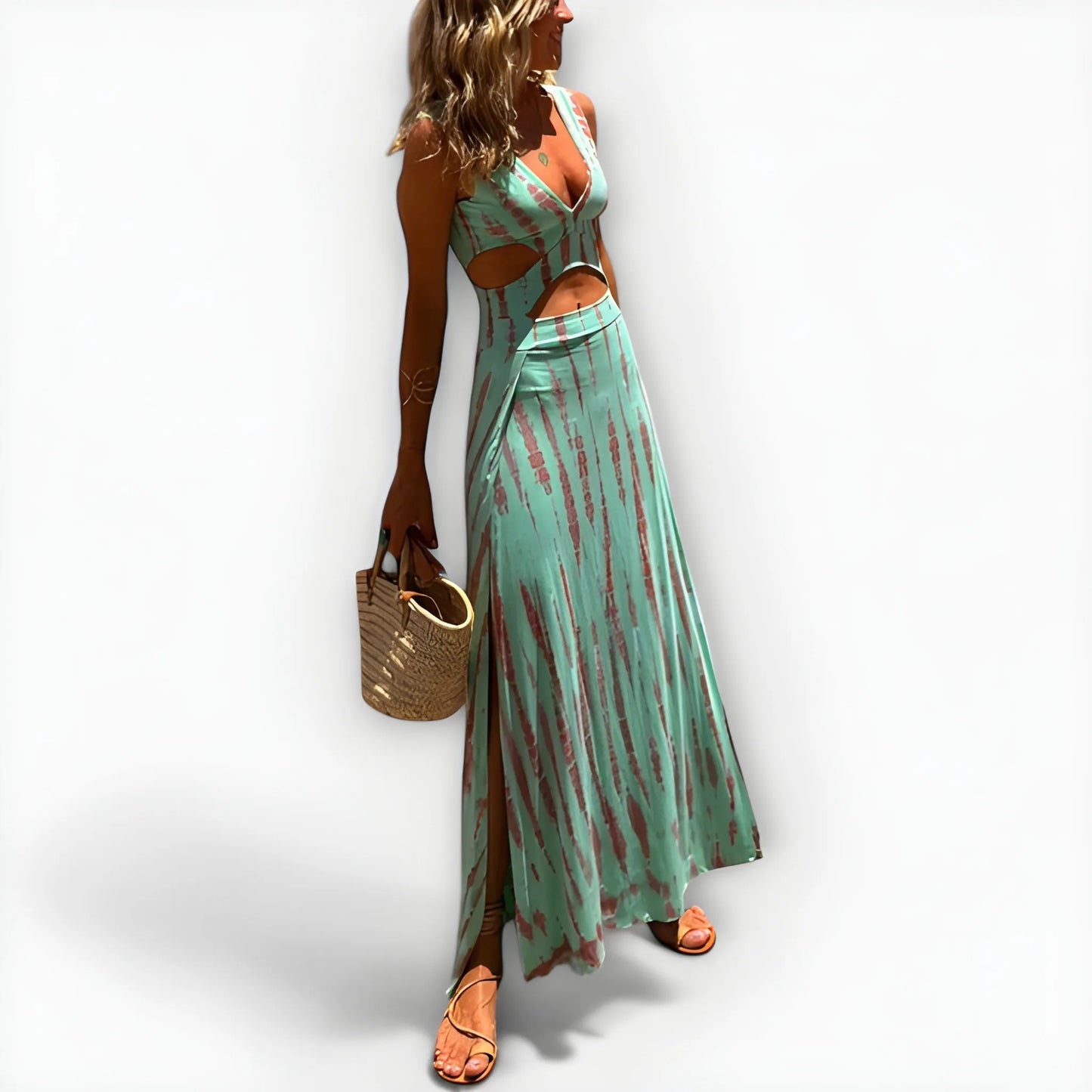 Vestido de Verano Largo Casual Elegante con Cut Out