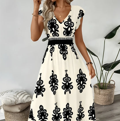 Vestido de verano largo elegante casual con escote en V