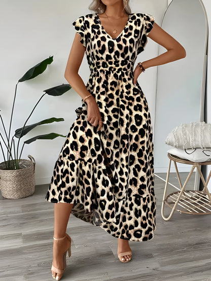 Vestido de verano largo elegante casual con escote en V
