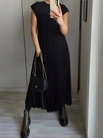 Vestido Maxi de Verano Elegante y Casual con Diseño Plisado