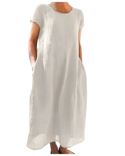 Vestido de verano largo elegante casual con manga corta