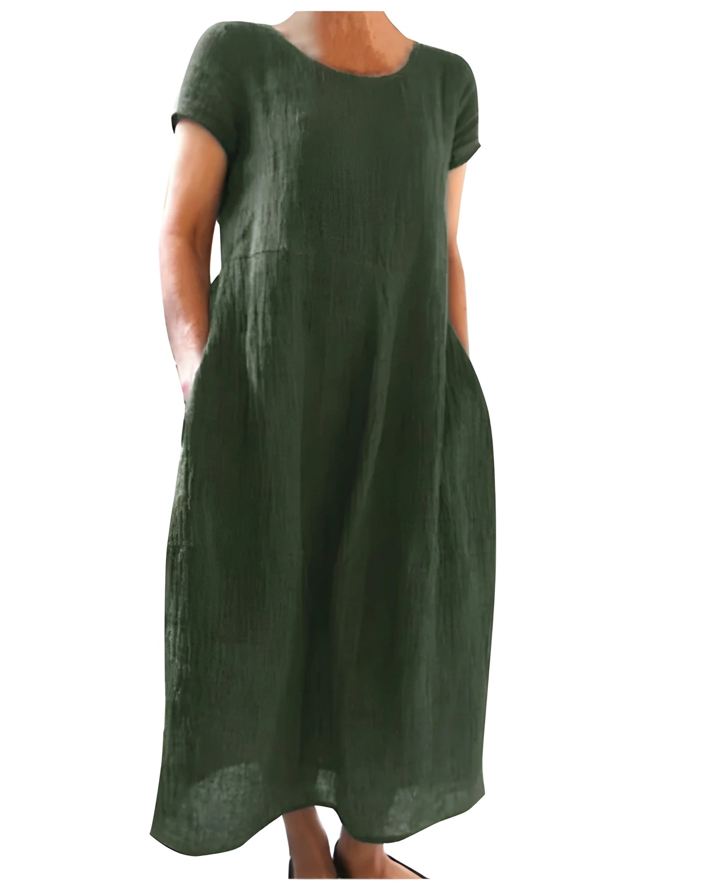 Vestido de verano largo elegante casual con manga corta