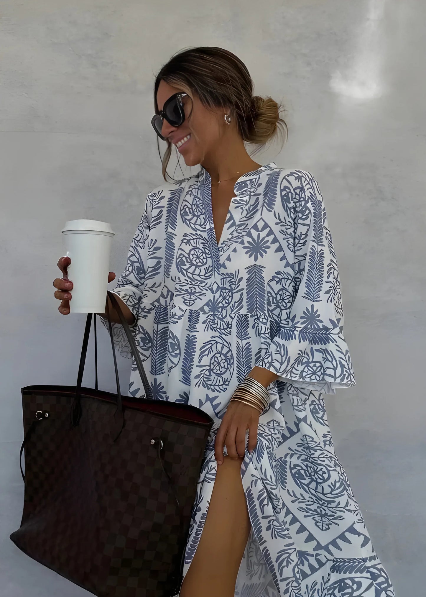 Vestido de Verano Midi Boho Cómodo con Botones