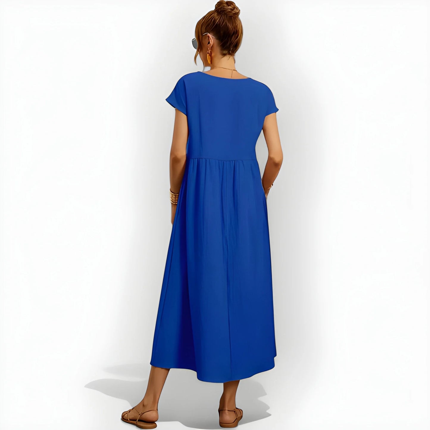 Vestido de Verano Midi Casual Cómodo con Bolsillos
