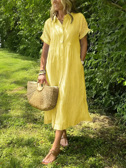 Vestido de verano midi casual con manga corta