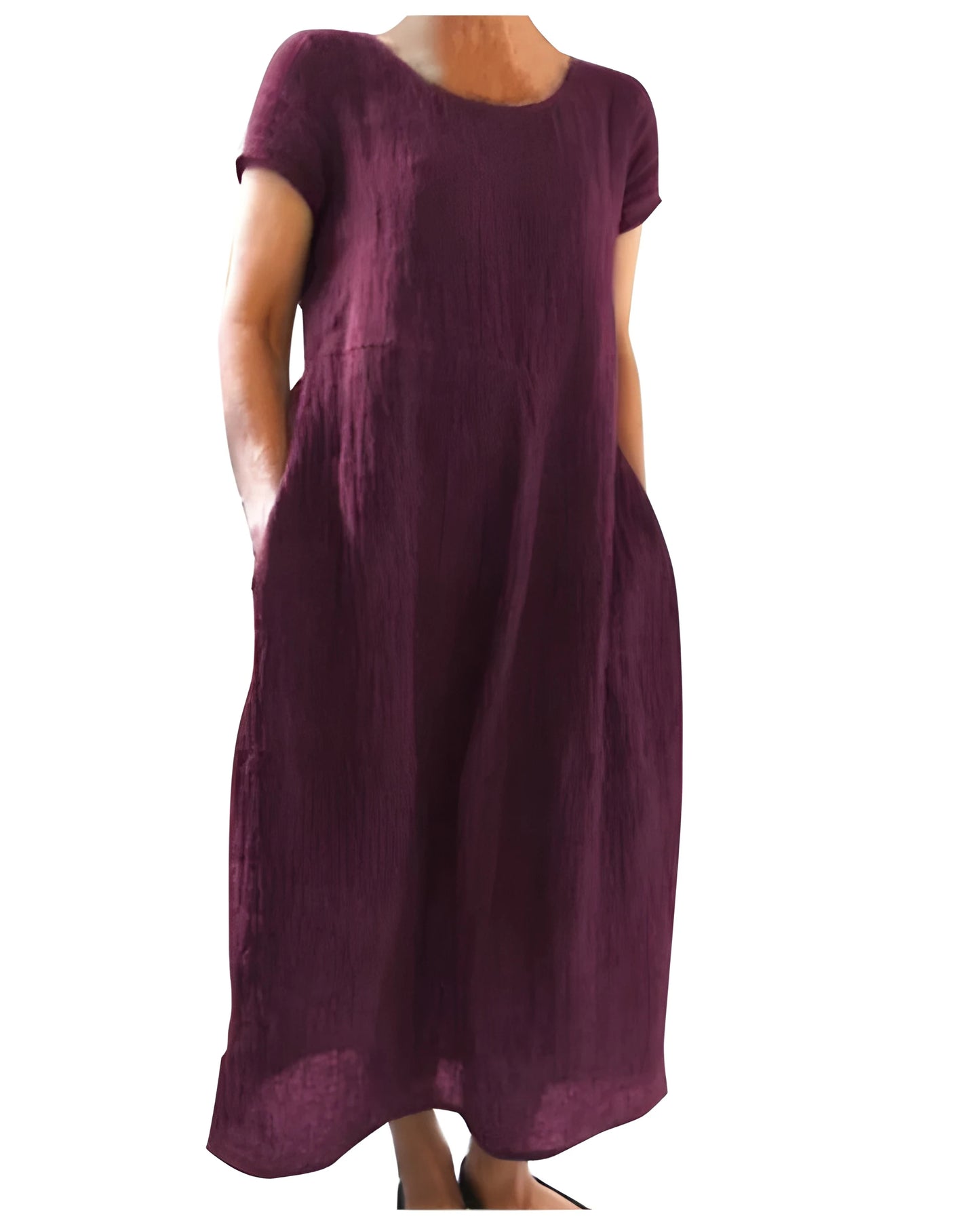 Vestido de verano largo elegante casual con manga corta