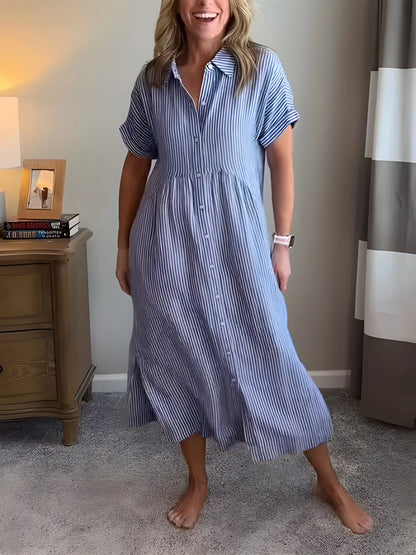 Vestido de verano midi casual con manga corta