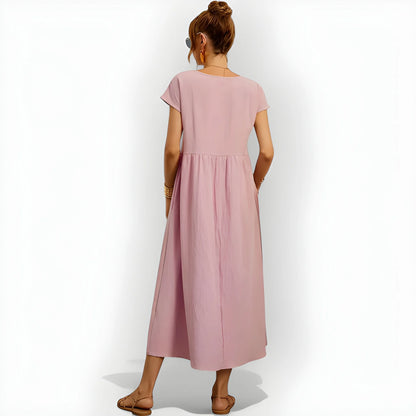 Vestido de Verano Midi Casual Cómodo con Bolsillos