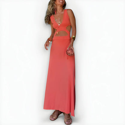 Vestido de Verano Largo Casual Elegante con Cut Out
