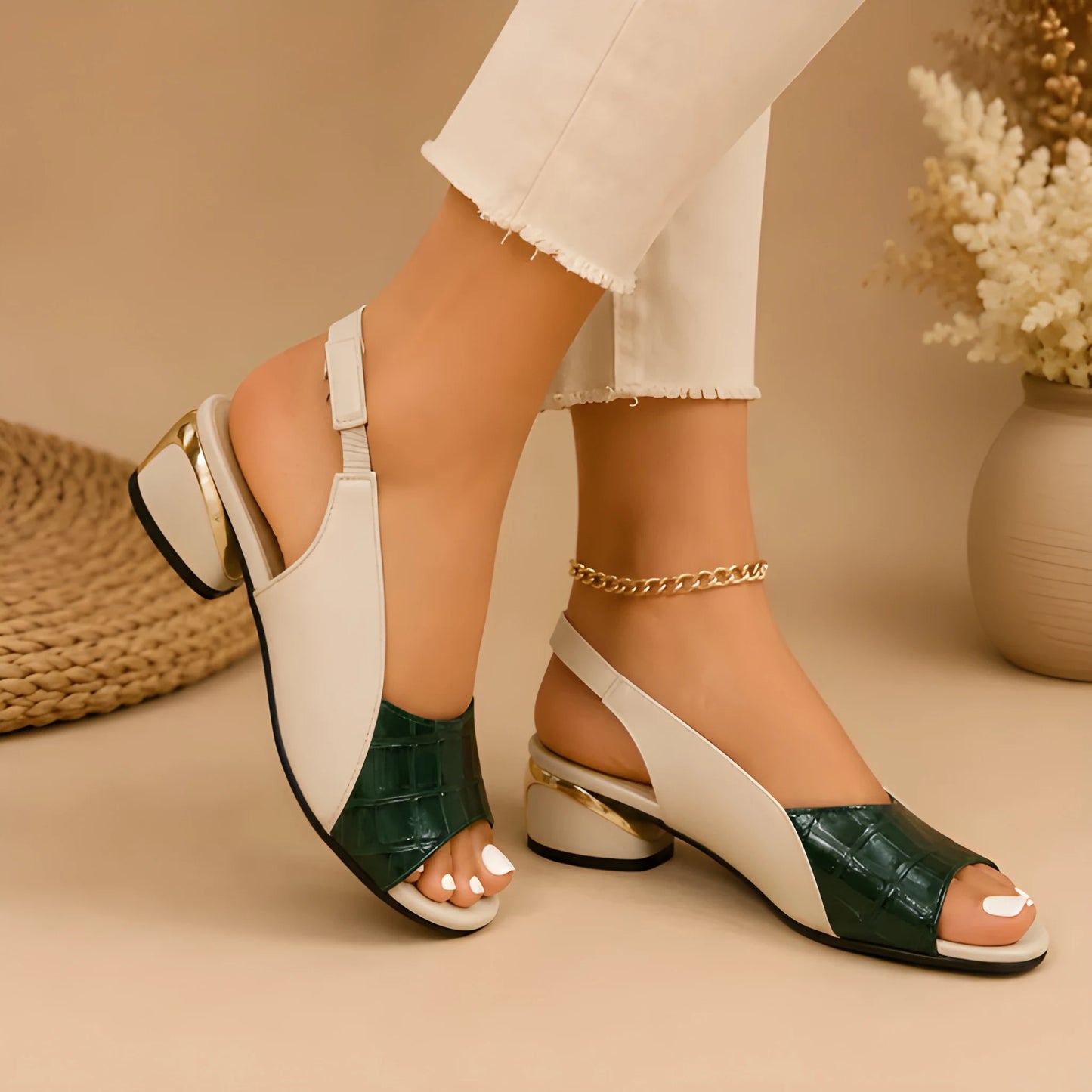 Sandalias de mujer elegantes casuales con soporte para el arco