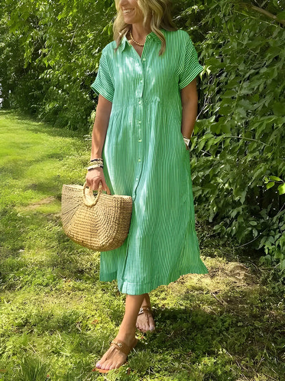 Vestido de verano midi casual con manga corta