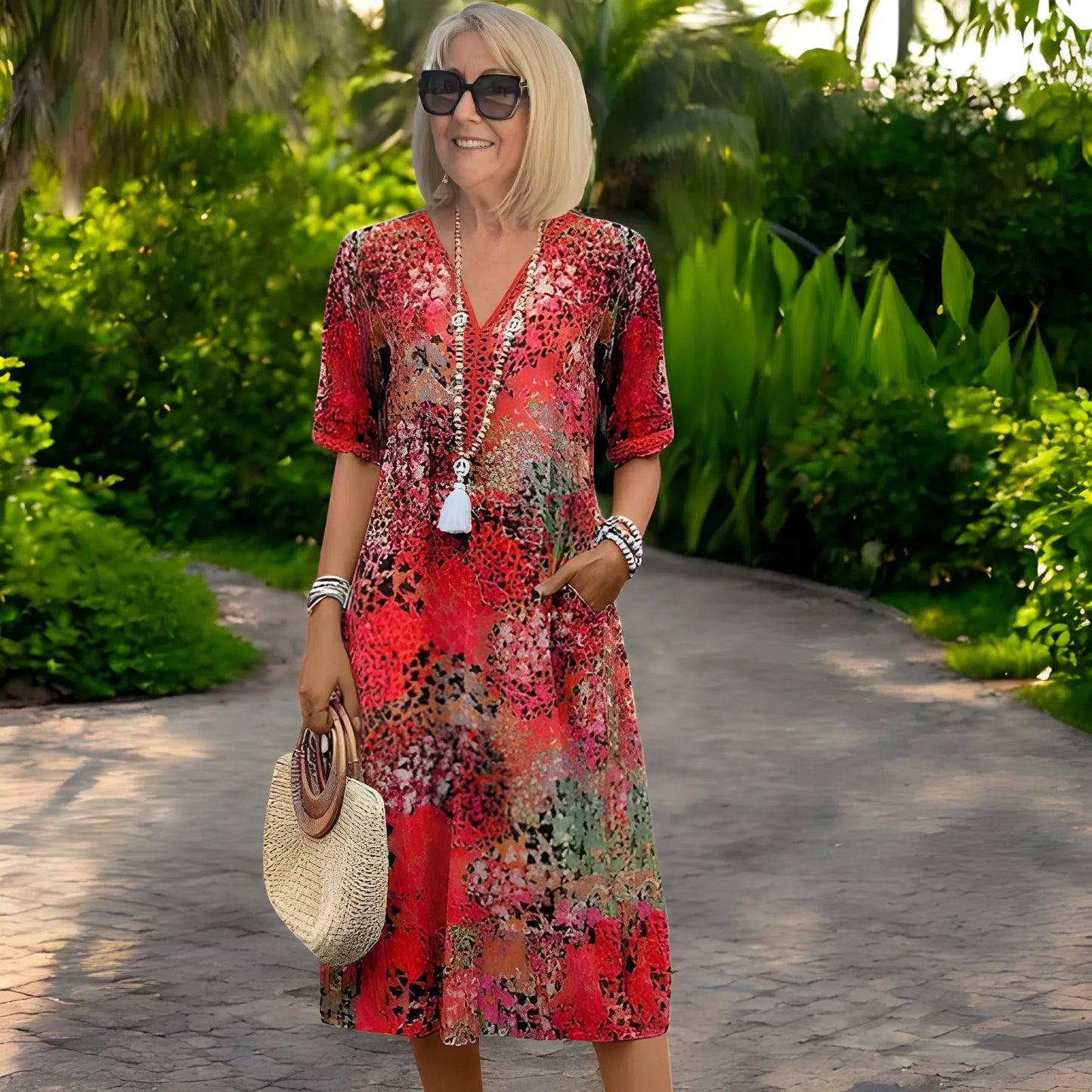 Vestido de Verano Largo Elegante Casual con Volantes