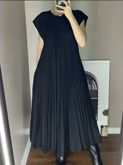 Vestido Maxi de Verano Elegante y Casual con Diseño Plisado
