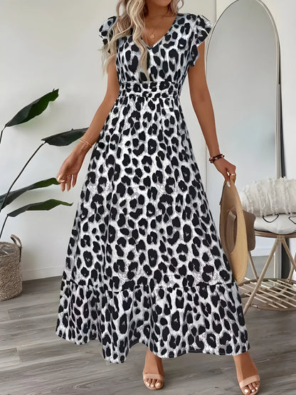 Vestido de verano largo elegante casual con escote en V