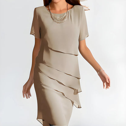 Vestido de Verano Midi Elegante Casual con Drapedado