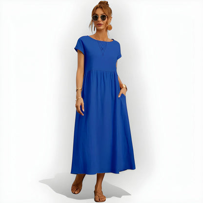 Vestido de Verano Midi Casual Cómodo con Bolsillos